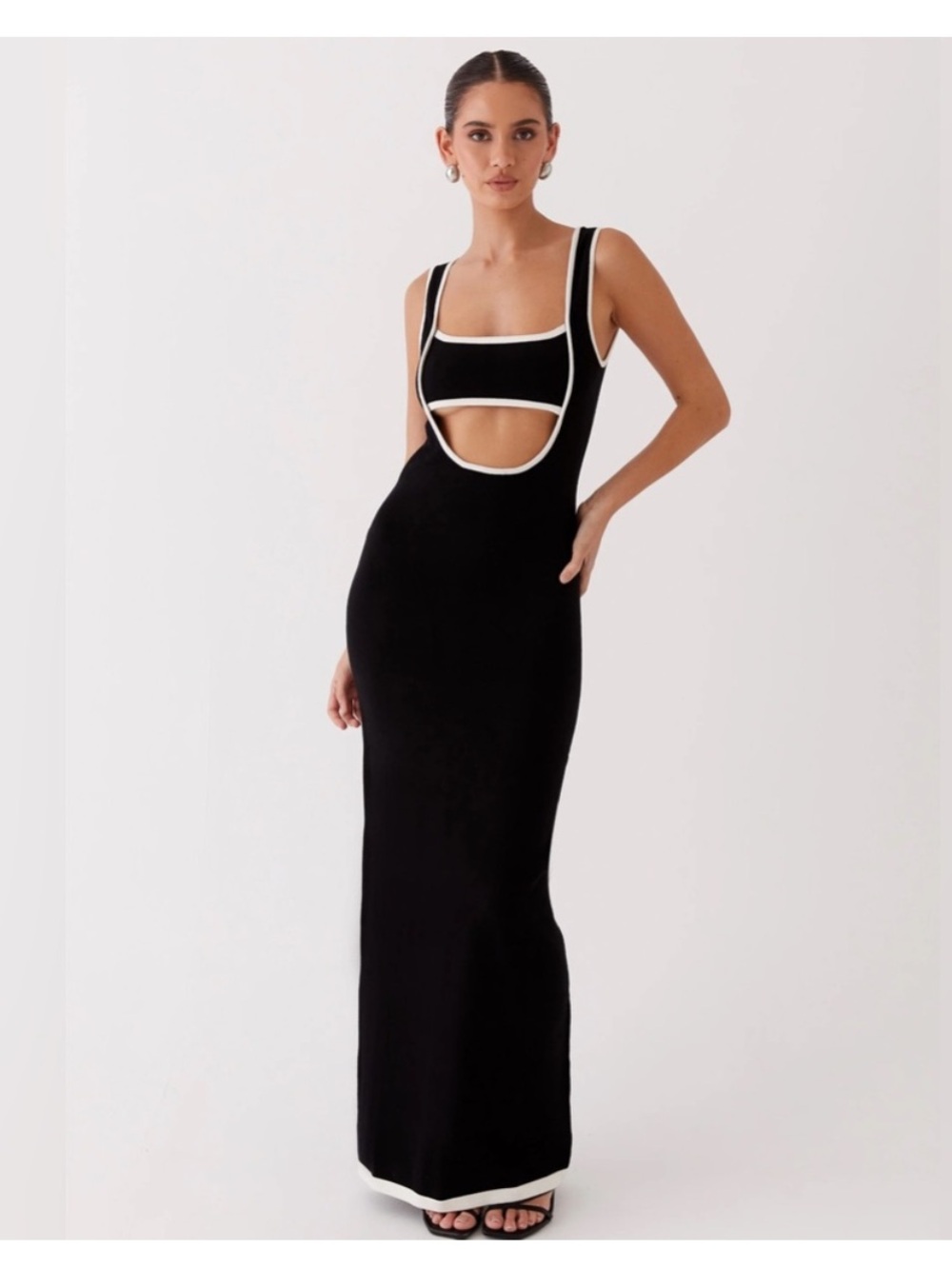 Peppermayo “Lost in Paris” Black Knit Maxi Dress (S/M) - Picture 2 of 3